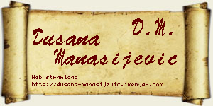Dušana Manasijević vizit kartica